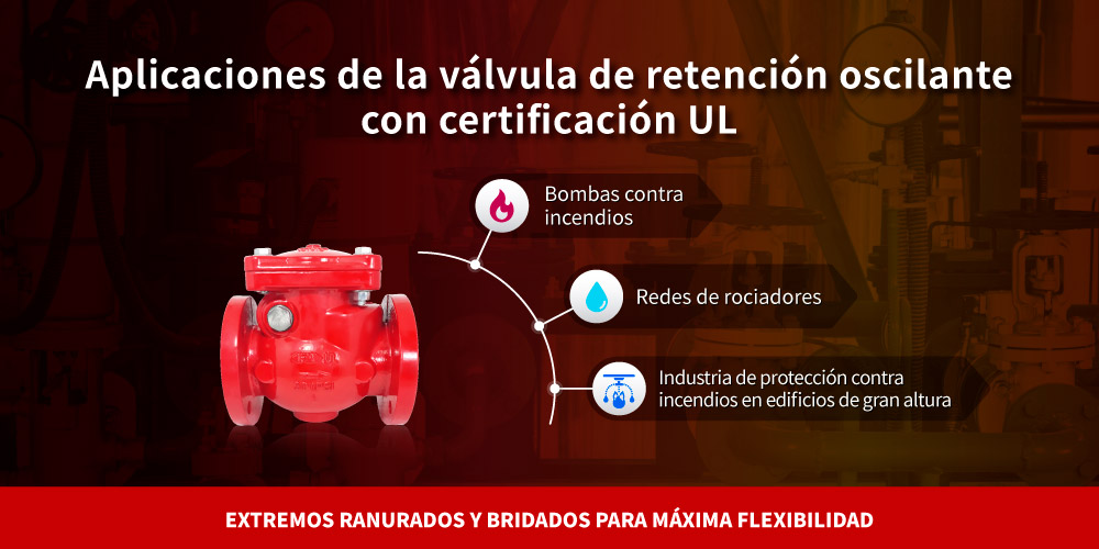 Aplicaciones de la válvula de retención tipo swing UL de Hants